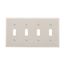 Toggle Wallplate, White, Toggle Cutout, Nylon, Four- Gang, Standard, Ed Box, 5154W-BOX