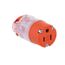 Straight Blade Connector, Lighted/Power Indicating, #18-12 Awg 15A, 125V, Orange, 2-Pole 3-Wire, 515CLTRN-F