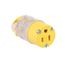 Straight Blade Connector, Lighted/Power Indicating, #18-12 Awg 15A, 125V, 2-Pole 3-Wire, 515CLTY-F