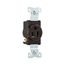 Arrow Hart Industrial Single Receptacle, #14-10 Awg 15A 125V, Brown, High-Impact Nylon Face, 5261B