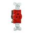 Arrow Hart Industrial Single Receptacle, #14-10 Awg 15A 125V, Red, High-Impact Nylon Face, 5261RD