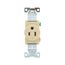 Arrow Hart Industrial Single Receptacle, #14-10 Awg 15A 125V, Ivory, High-Impact Nylon Face, 5261V