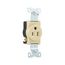 Arrow Hart Industrial Single Receptacle, #14-10 Awg 15A 125V, Ivory, High-Impact Nylon Face, 5261V