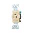 Arrow Hart Industrial Single Receptacle, #14-10 Awg 15A 125V, Ivory, High-Impact Nylon Face, 5261V