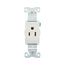 Arrow Hart Industrial Single Receptacle, #14-10 Awg 15A 125V, High-Impact Nylon Face, 5261W