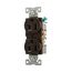 Arrow Hart Heavy-Duty Industrial Duplex Receptacle, #14-10 Awg 15A 125V, Brown Face, Duplex, 5262B