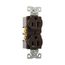 Arrow Hart Heavy-Duty Industrial Duplex Receptacle, #14-10 Awg 15A 125V, Brown Face, Duplex, 5262B