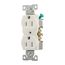 Arrow Hart Heavy-Duty Industrial Duplex Receptacle, #14-10 Awg 15A 125V Face, Duplex, 5262W