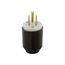 Arrow Hart Auto Grip Straight Blade Plug, #18-12 Awg, 15A, 125V, Black & White, 2-Pole 3-Wire, 5266N