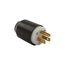 Arrow Hart Auto Grip Straight Blade Plug, #18-12 Awg, 15A, 125V, Black & White, 2-Pole 3-Wire, 5266N