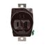 Arrow Hart Extra Heavy-Duty Industrial Single Receptacle, #14-10 Awg 15A, Panel 125V, Brown, 5284B