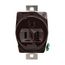 Arrow Hart Industrial Single Receptacle, #14-10 Awg 15A, Panel 125V, Brown, Nickel-Plated Brass, 5284N
