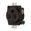 Arrow Hart Industrial Single Receptacle, #14-10 Awg 15A, Panel 125V, Brown, Nickel-Plated Brass, 5284N