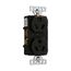 Arrow Hart Industrial Duplex Receptacle, #14-10 Awg 15A, 277V, Brown, 7-15R, Duplex, 5302B