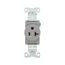 Arrow Hart Extra Heavy-Duty Industrial Grade Single Receptacle, #14-10 Awg 20A 125V, Gray, 5-20R, 5361GY