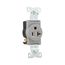 Arrow Hart Extra Heavy-Duty Industrial Grade Single Receptacle, #14-10 Awg 20A 125V, Gray, 5-20R, 5361GY