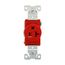 Arrow Hart Extra Heavy-Duty Industrial Grade Single Receptacle, #14-10 Awg 20A, 125V, Red, 5-20R, 5361RD