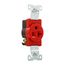 Arrow Hart Extra Heavy-Duty Industrial Grade Single Receptacle, #14-10 Awg 20A, 125V, Red, 5-20R, 5361RD