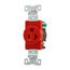 Arrow Hart Extra Heavy-Duty Industrial Grade Single Receptacle, #14-10 Awg 20A, 125V, Red, 5-20R, 5361RD