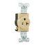 Arrow Hart Extra Heavy-Duty Industrial Single Receptacle, #14-10 Awg 20A 125V, Ivory, 5-20R, 5361V