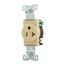 Arrow Hart Extra Heavy-Duty Industrial Single Receptacle, #14-10 Awg 20A 125V, Ivory, 5-20R, 5361V