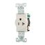 Arrow Hart Extra Heavy-Duty Industrial Single Receptacle, #14-10 Awg 20A 125V, White, 5-20R, 5361W
