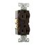 Arrow Hart Heavy-Duty Industrial Duplex Receptacle, #14-10 Awg 20A 125V, Brown, 5-20R, Duplex, 5362B