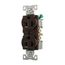 Arrow Hart Heavy-Duty Industrial Duplex Receptacle, #14-10 Awg 20A 125V, Brown, 5-20R, Duplex, 5362B