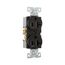 Arrow Hart Heavy-Duty Industrial Duplex Receptacle, #14-10 Awg 20A 125V, Black, 5-20R, Duplex, 5362BK