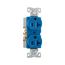 Arrow Hart Heavy-Duty Industrial Grade Duplex Receptacle, #14 To 10 Awg 20A, 125V, Blue, 5-20R, 5362BL