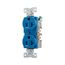 Arrow Hart Heavy-Duty Industrial Grade Duplex Receptacle, #14 To 10 Awg 20A, 125V, Blue, 5-20R, 5362BL