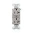 Arrow Hart Heavy-Duty Industrial Duplex Receptacle, #14-10 Awg 20A 125V, Gray, 5-20R, Duplex, 5362GY