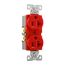 Arrow Hart Heavy-Duty Industrial Duplex Receptacle, #14-10 Awg 20A 125V, Red, 5-20R, Duplex, 5362RD