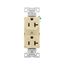 Arrow Hart Heavy-Duty Industrial Duplex Receptacle, #14-10 Awg 20A 125V, Ivory, 5-20R, Duplex, 5362V