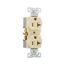 Arrow Hart Heavy-Duty Industrial Duplex Receptacle, #14-10 Awg 20A 125V, Ivory, 5-20R, Duplex, 5362V