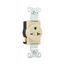 Arrow Hart Industrial Single Receptacle, #14-10 Awg 20A, 250V, Ivory, 6-20R, 5461V