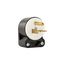 Arrow Hart Ultra Grip Straight Blade Angled Plug, #16-12 Awg 20A, 250V, 6-20P, 2-Pole 3-Wire, 5466AN