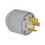 Arrow Hart Auto Grip Plug, #12-4 Awg 60A, 120/208V, Gray, 18-60P, 4-Pole, 4-Wire, 5517N