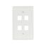 Modular Wallplate, 4 Port Modular, Midsize, Wh, 5540W-MSP