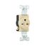 Arrow Hart Industrial Single Receptacle, #14-10 Awg 15A, 250V, Ivory, 6-15R, 5661V