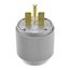 Arrow Hart Extra Heavy-Duty Auto Grip Plug, #12-4 Awg 30A, 250V, Gray, 6-30P, 2-Pole 3-Wire, 5701N
