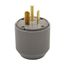 Arrow Hart Extra Heavy-Duty Angled Plug, #12-4 Awg 30A, 277V, Gray, 7-30P, 2-Pole 3-Wire, Screw, 5703AN