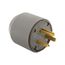 Arrow Hart Extra Heavy-Duty Auto Grip Plug, #12-4 Awg 30A, 277V, Gray, 7-30P, 2-Pole 3-Wire, 5703N