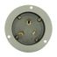 Arrow Hart Flanged Inlet, #12-4 Awg, 30A, 277V, Gray, 7-30P, 2-Pole 3-Wire, Grounding, Screw, 5703NFI