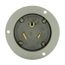 Arrow Hart Flanged Inlet, #12-4Awg, 50A, 277V, Gray, 7-50P, 2-Pole 3-Wire, Grounding, Screw, 5705NFI