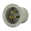 Arrow Hart Flanged Inlet, #12-4Awg, 50A, 277V, Gray, 7-50P, 2-Pole 3-Wire, Grounding, Screw, 5705NFI