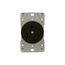 Receptacle, #12 -4Awg, 50A, Flush, 250V, Back, Black, Nema 6-50R, 2-Pole 3-Wire, 5709N