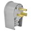 Arrow Hart Extra Heavy-DutyAngled Plug, #12-4Awg 50A, 250V, Gray, 6-50P, 2-Pole 3-Wire, Screw, 5710AN