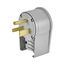 Arrow Hart Extra Heavy-DutyAngled Plug, #12-4Awg 50A, 250V, Gray, 6-50P, 2-Pole 3-Wire, Screw, 5710AN