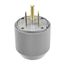 Arrow Hart Extra Heavy-DutyAuto Grip Plug, #12-4Awg 50A, 250V, Gray, 6-50P, 2-Pole 3-Wire, 5710N